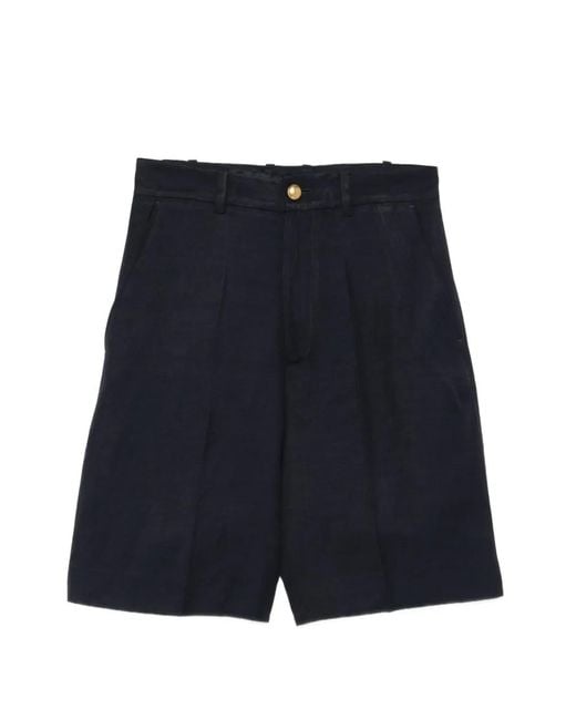 P.A.R.O.S.H. Blue Pleated Shorts