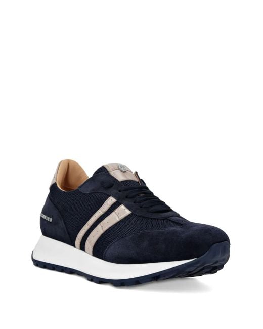 Billionaire Blue Panelled Sneakers for men
