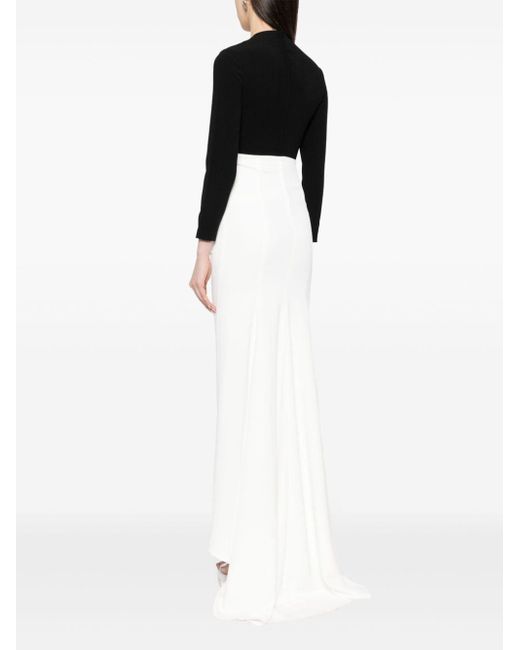 Solace London Black The Nia Colour-blocked Gown