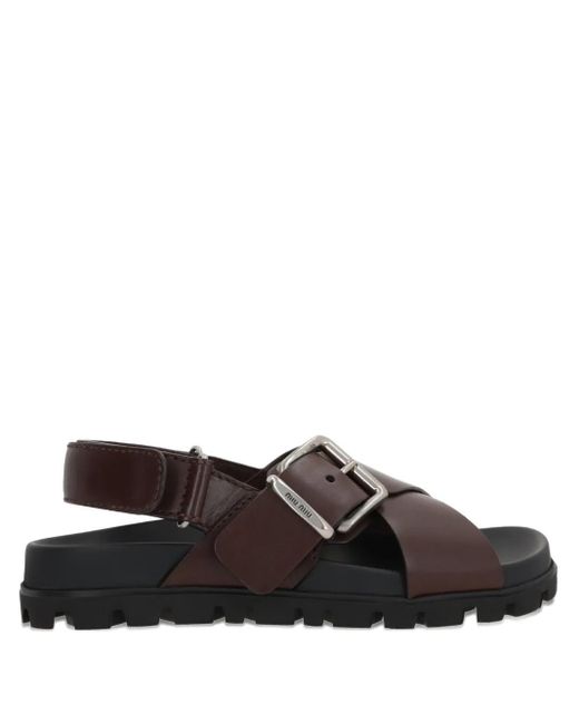 Miu Miu Brown Sandalen aus Leder