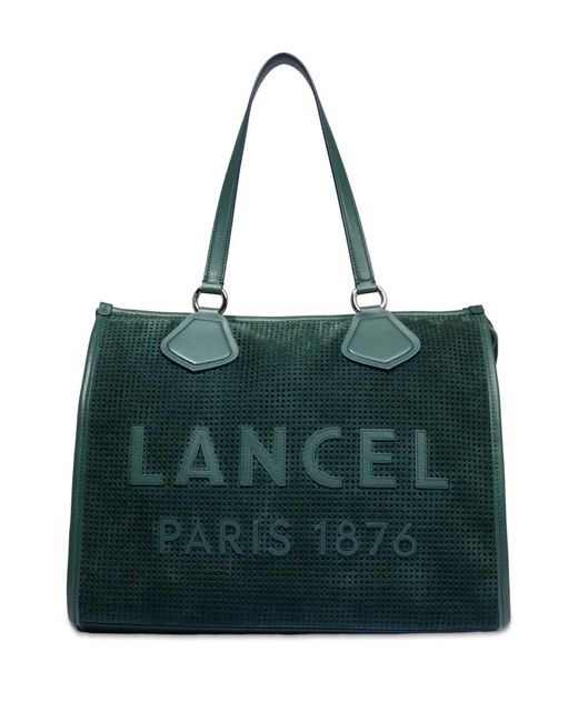 Lancel Green Large Logo-Patch Tote Bag