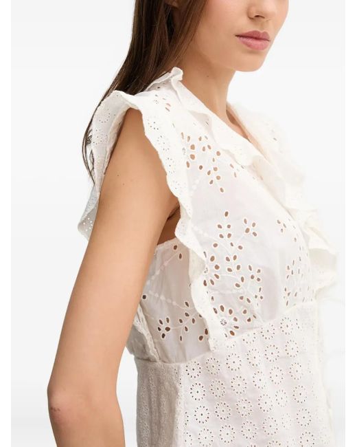 Top con detalle de volantes Pedro Del Hierro Madrid de color White