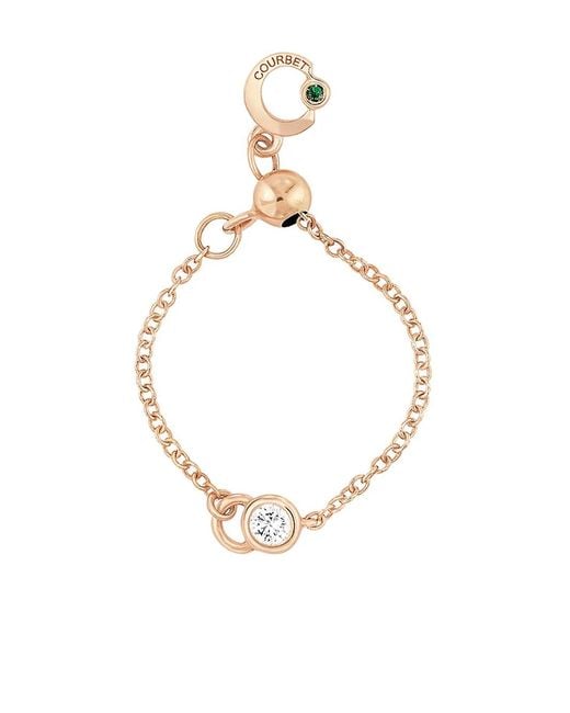 COURBET White 18Kt Recycled Rose Laboratory-Grown Diamond Co Adjustable Chain Ring