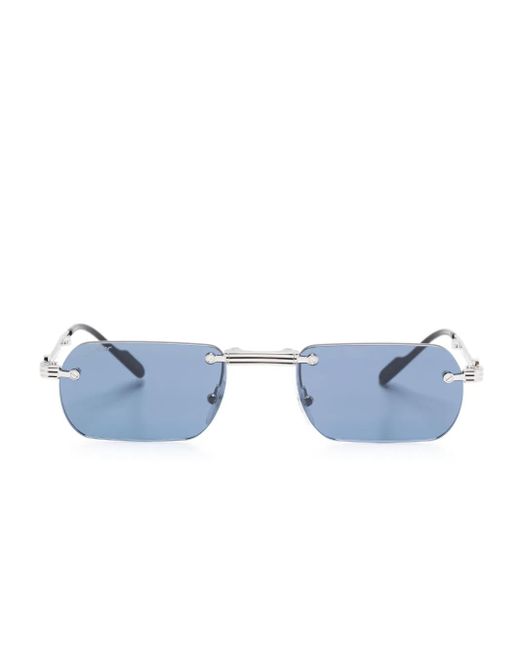 Lunettes De Soleil À Monture Rectangulaire Cartier en coloris Blue