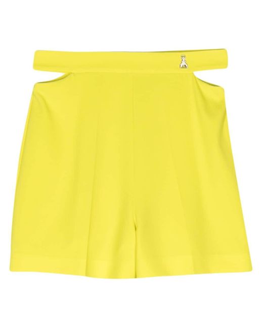 Patrizia Pepe Yellow Cut-out High-waist Shorts