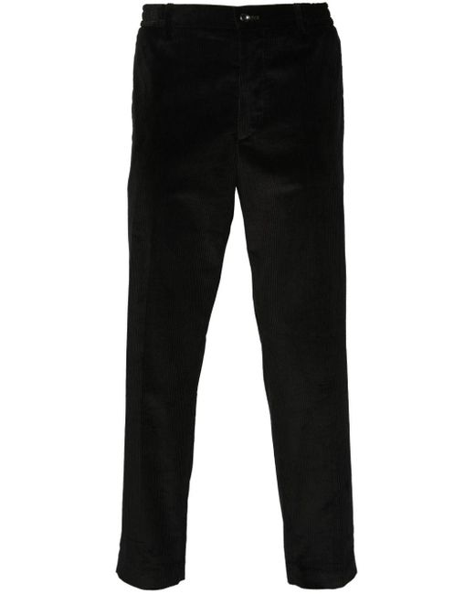 Pantalon en velours côtelé à coupe fuselée Tagliatore pour homme en coloris Black