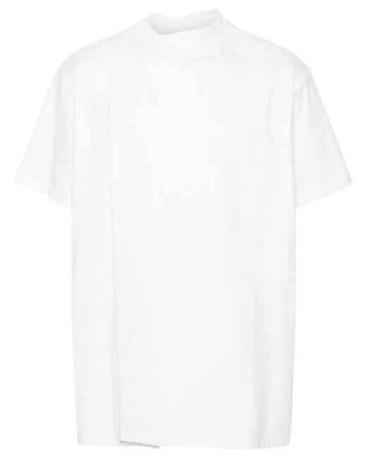 Mordecai White Stripe-detail Wrap T-shirt for men