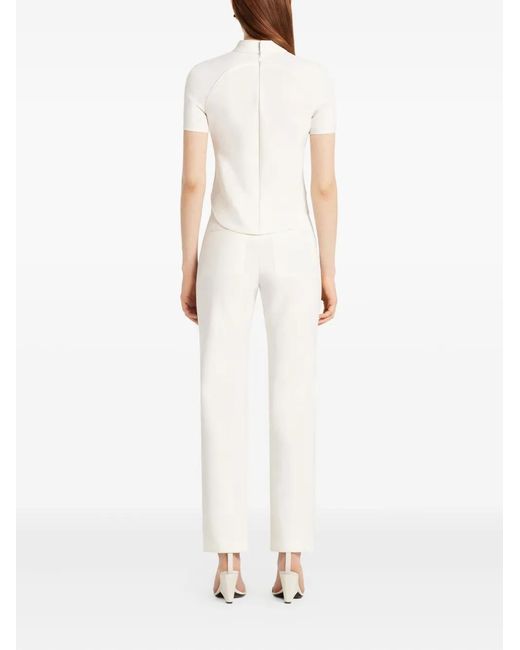 Courreges White High-Neck Short-Sleeve Top