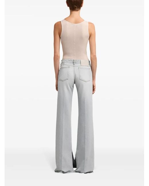 AMI Gray Weite High-Rise-Jeans