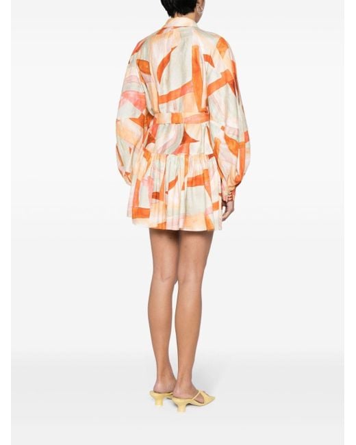Robe courte Mcleod à imprimé graphique Acler en coloris Orange