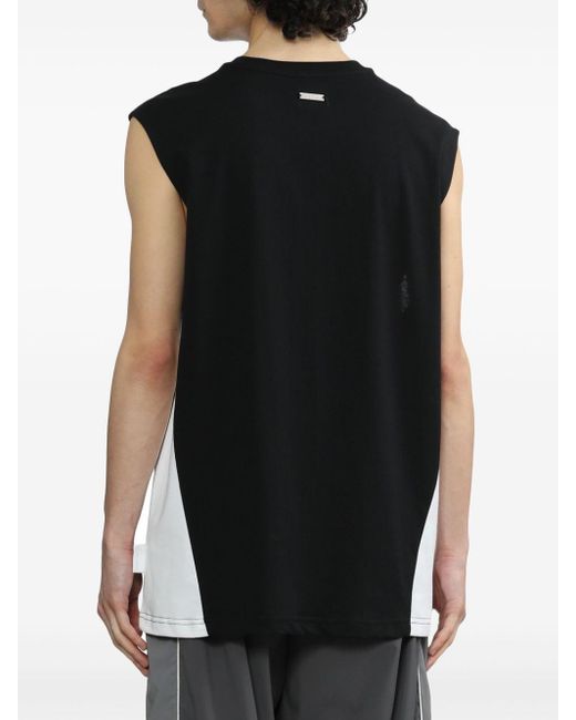 Izzue Black Graphic-print Cotton Vest for men