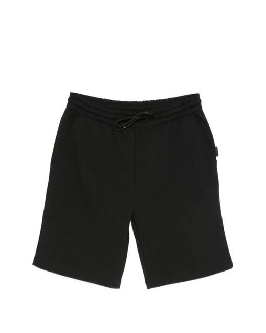 OUTHERE Black Logo-Patch Drawstring Shorts for men