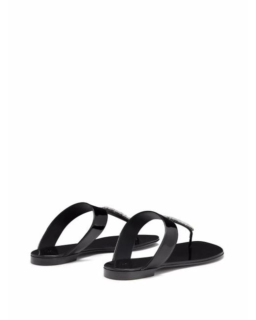 Giuseppe Zanotti Black Cleta Flat Sandals