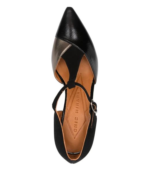 Chie Mihara Black 70Mm T-Bar Block-Heel Pumps