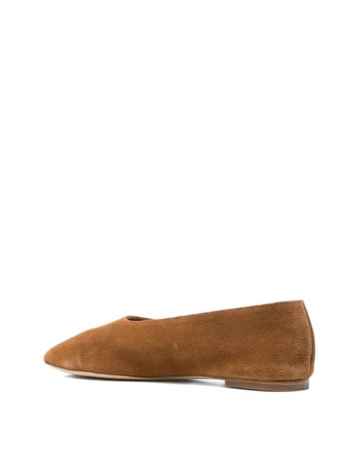 Staud Brown Suede Ballet Flats