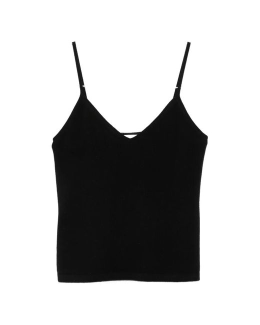 Bompard Black V-Neck Spaghetti-Strap Tank Top