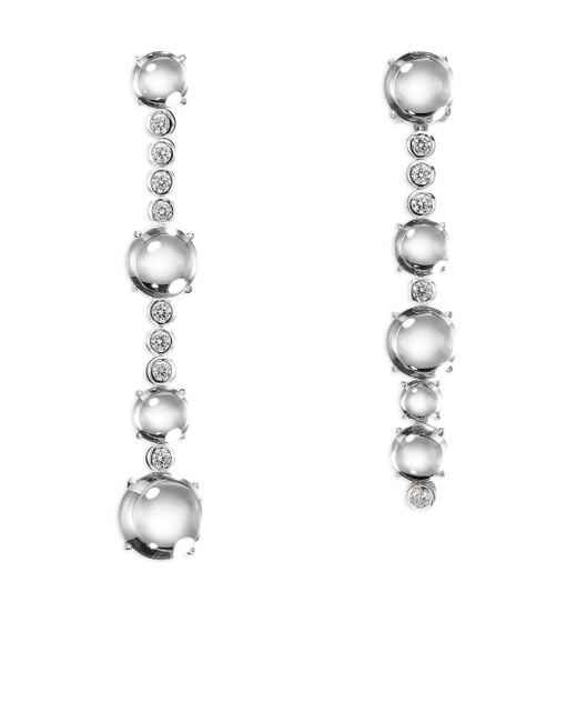 Anabela Chan White 14K And Rhodium Vermeil Dusk & Dawn Morse Code Sapphire Earrings