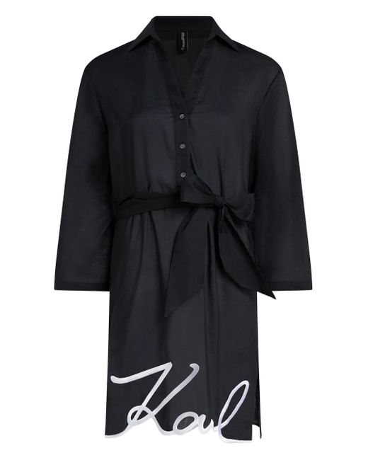 Robe De Plage Dna Signature À Coupe Longue Karl Lagerfeld en coloris Black