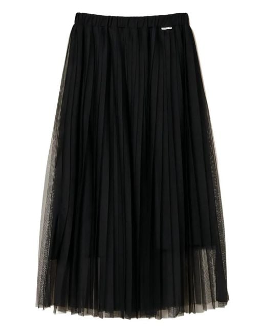 Jupe Mi-Longue À Design Plissé Twinset en coloris Black