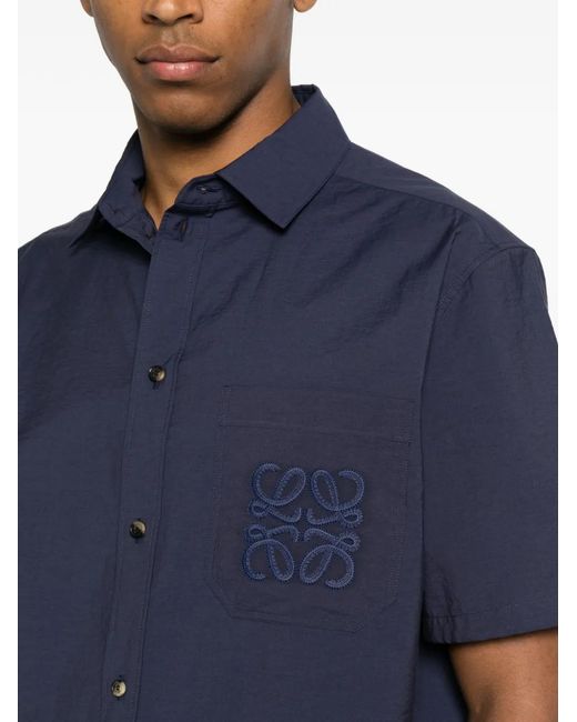 Loewe Blue Cotton Blend Shirt for men