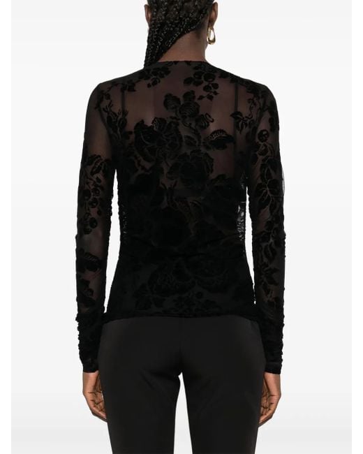 Haut À Fleurs Pinko en coloris Black