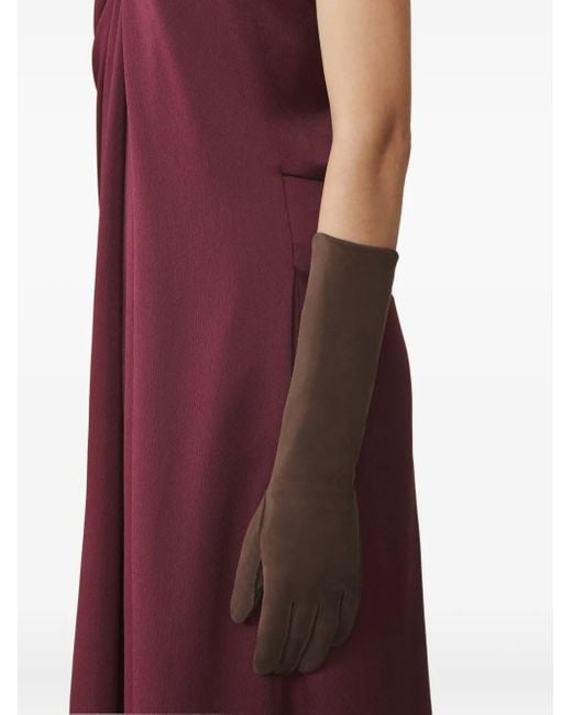 Lanvin Brown Suede Gloves