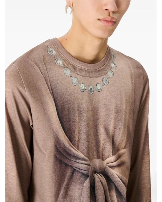 MARINE SERRE Brown Trompe L'Oeil Top for men