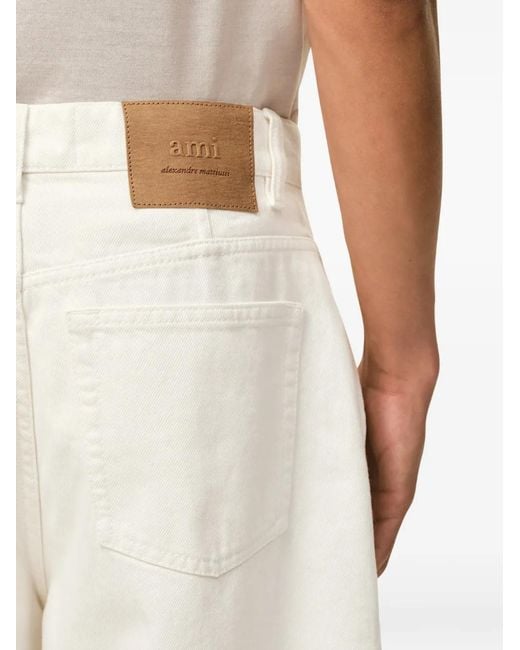 AMI White Loose Bermuda Shorts for men