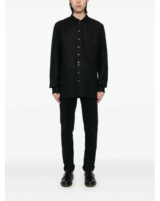 Label Under Construction Black Button-Up Shirt for men