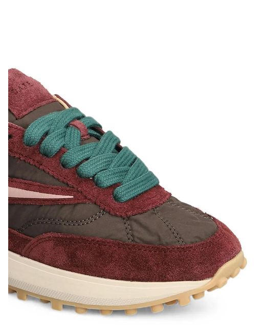Date Brown Athleta Suede-Trim Sneakers