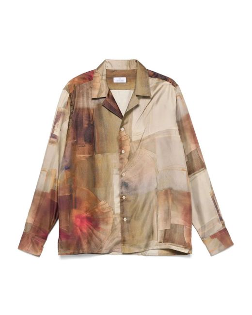 メンズ Alessandro Gherardi プリント シャツ Brown