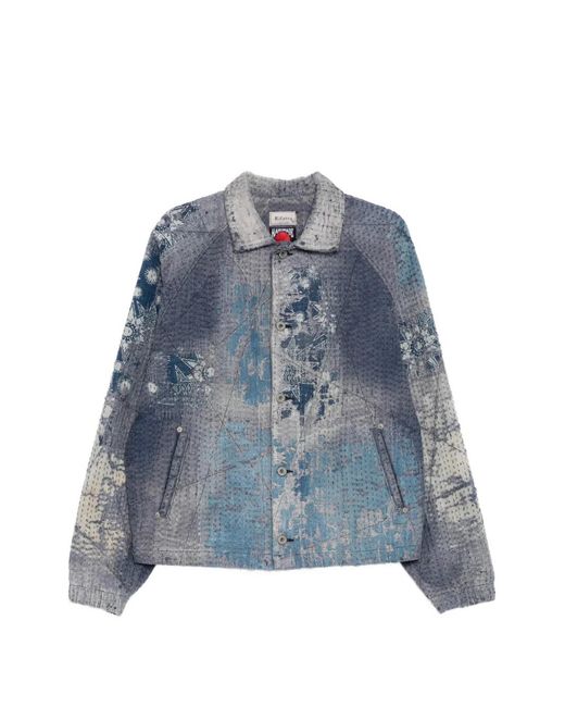 Kafeneo by TBF Blue Graphic-Print Jacket for men