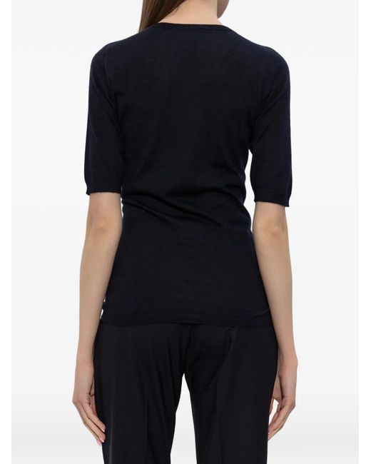 Fabiana Filippi Black Short-Sleeve Top