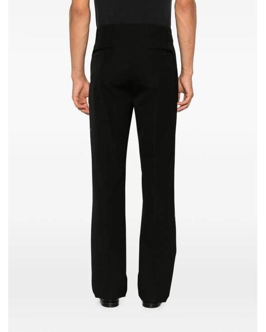 Prada Black Compact-Gabardine Straight-Leg Trousers for men