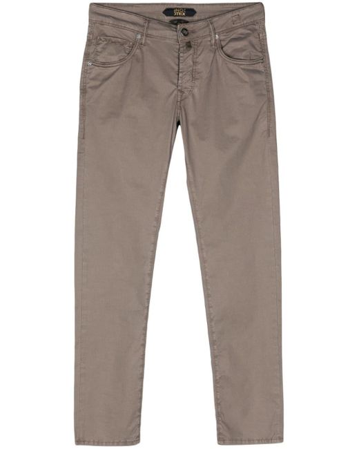 Incotex Gray Low-rise Slim-fit Trousers for men