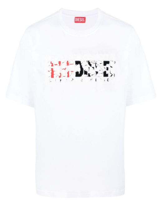 DIESEL Logo-print Cotton T-shirt in White for Men | Lyst