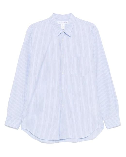 Comme des Garçons White Cotton Stripe Patch Shirt for men