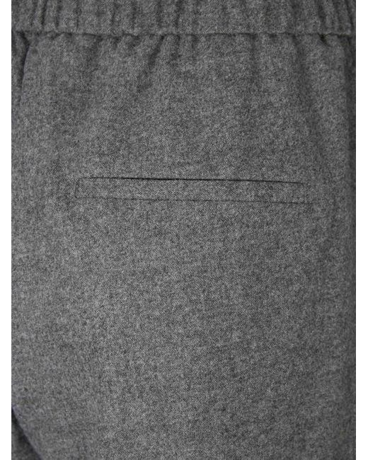 Peserico Gray Piped-Trim Elasticated-Waist Track Pants