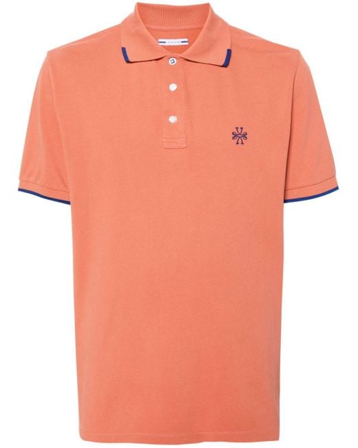 Jacob Cohen Pikee-Poloshirt mit Logo-Stickerei in Orange für Herren