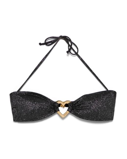 Moschino グリッター ビキニトップ Black