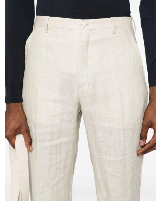 Incotex Natural Linen Blend Chino Trousers for men