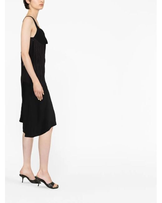 Victoria Beckham Black Asymmetric Fringe Mini Dress