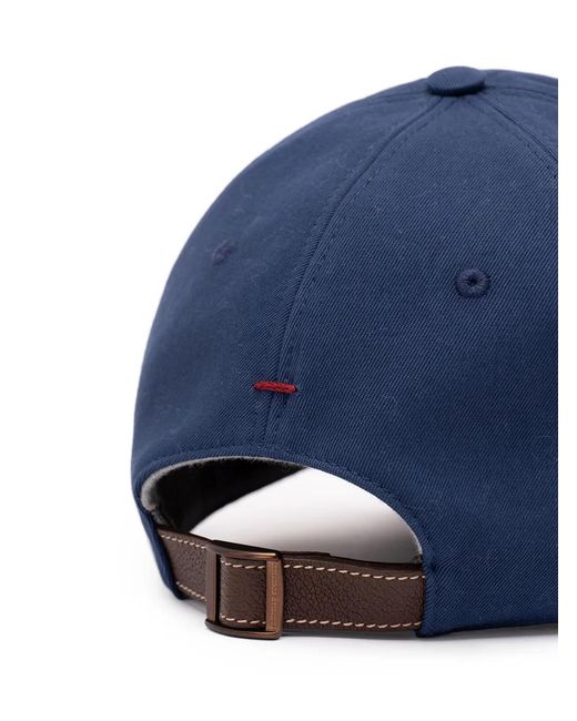 Brunello Cucinelli Blue Logo-Embroidered Baseball Cap for men