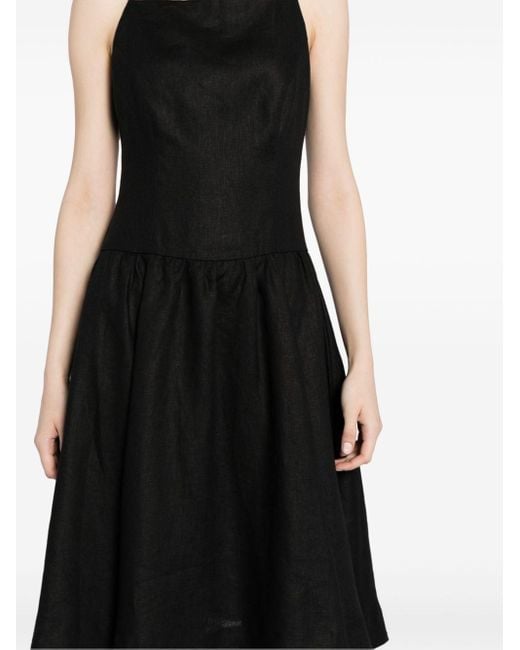 Reformation Black Clarabelle Linen Dress