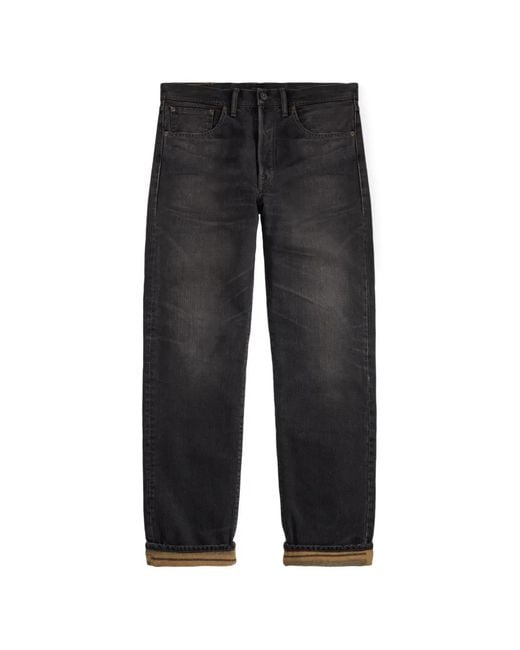 RRL Black Pocket Straight Jeans for men