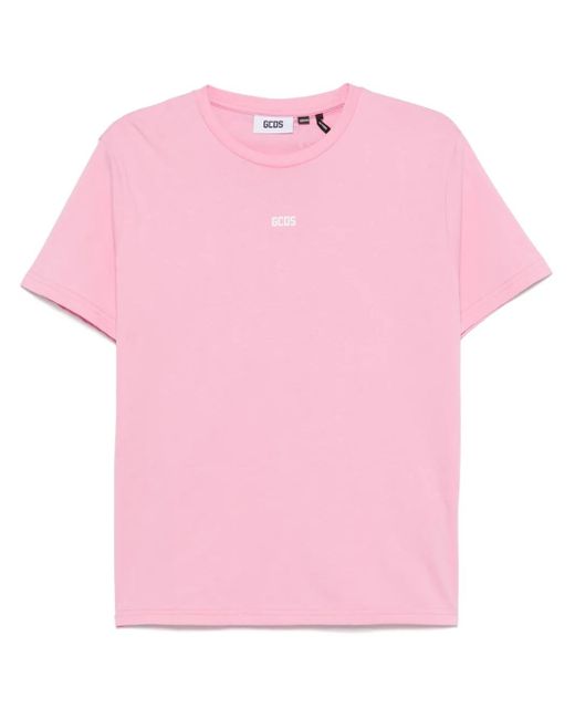 Gcds Pink T-Shirt Mit Vorstehendem Logo