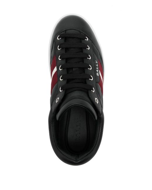 Bally Black Panelled Leather Sneakers for men