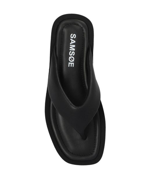 Samsøe & Samsøe Black Slip-on Leather Sandals