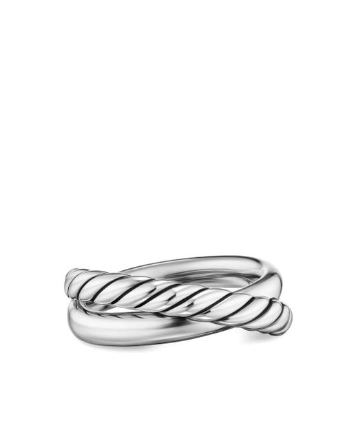 David Yurman White Sterling Crossover Ring