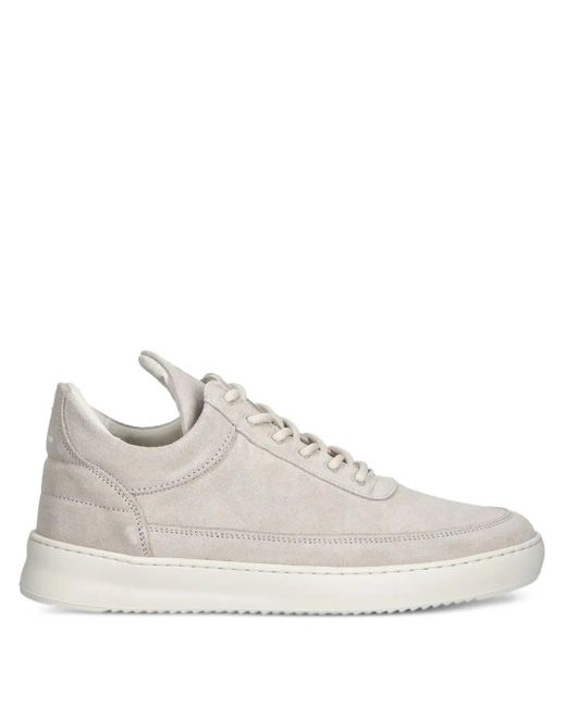 Filling Pieces White Jet Runner Low-Top Suede Sneakers for men
